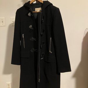 Michael Kors Black Wool Coat with Hood (Size Medium)